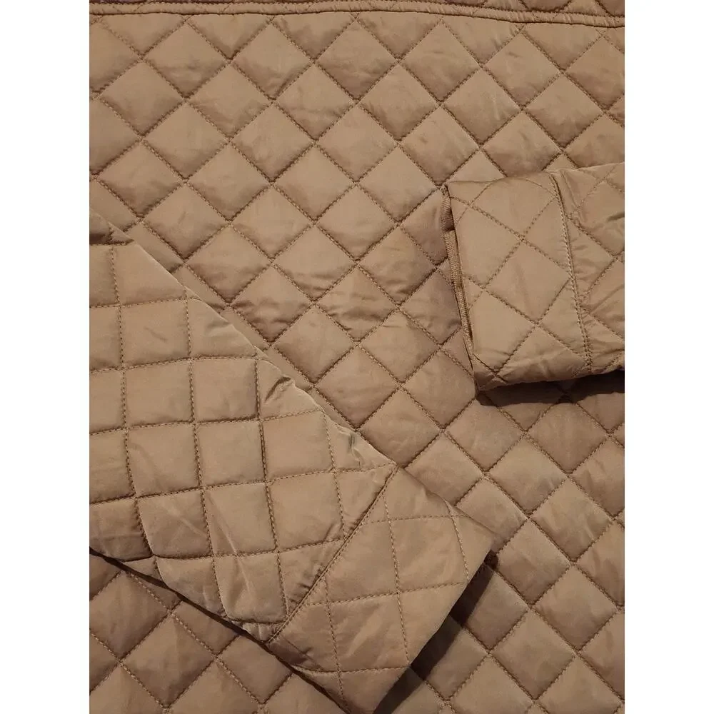 Kim Rogers Jacket Women's M Tan Quilted Full Zip Snap NWT - Picture 3 of 8